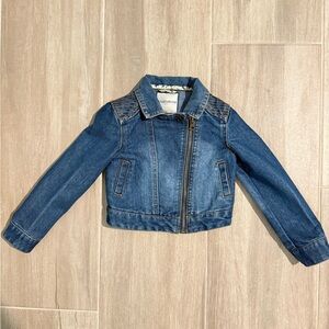 Toughskins Girls 3T Toddler Zipper Denim Moto Jacket Zip Up
